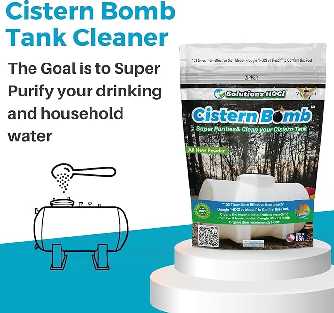 Cistern Tank Cleaner - Cistern Tank Bomb Cleaning Super Cleans your Cistern (500 Gram - Treats 25,000 Gallons)
