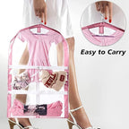 Waterproof Hanging Garment Bag,35 Inch Garment Bags For Hanging Clothes,Garment Bags For Travel Storage,Kids Garment Bag with Full Zipper for Dance Costumes,Sports,Skating,Theatre,Beauty Pageants