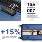 Kono 3 Piece Luggage Sets Expandable(only 28") Lightweight with Spinner Wheels TSA Lock Hardside Travel Rolling Suitcases 20in 24in 28in Carry on Navy