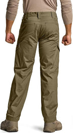 CQR Men's Flex Ripstop Tactical Pants, Water Resistant Stretch Cargo Pants, Lightweight EDC Hiking Work Pants