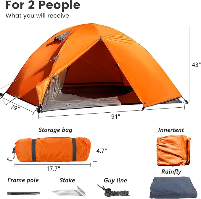 Camping Tent Portable Waterproof Instant Camping Tent with 1-Minute Setup Lightweight Tent for Camping Beach Outdoor Travel Backyard