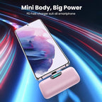 Mini Portable Charger 5000mAh Power Bank,15W PD USB C Cell Phone Portable Power, LCD Display Battery Pack Compatible With iPhone 15/15 Plus/15 Pro/15 Pro Max/Android/Samsung/Moto/LG (Type-C Only)