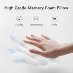 KPNEOL Travel Pillow, 100% Pure Memory Foam Travel Neck Pillow Airplane Neck Support Ergonomic Design for Traveling Suitable for Airplanes,Offices and Cars-Cooling Silk Black