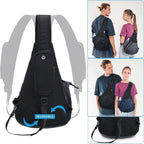 Peicees Sling Bag for Men Women Shoulder Bag Backpack Strap Pockets Chest Bag for Running Hiking Camping Exercise Outdoor