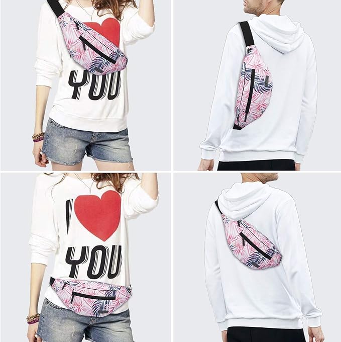 MAXTOP Large Crossbody Fanny Pack with 4-Zipper Pockets,Gifts for Enjoy Sports Festival Workout Traveling Running Casual Hands-Free Wallets Waist Pack Phone Bag Carrying All Phones