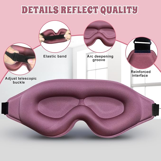 3D Advanced Eye Mask for Sleeping, Ultra Delicate Soft Skin Friendly Eye mask,100% Blackout Sleep Eye Mask for Sleep, Eyelash Extension Sleep mask, Sleeping Eye Masks for Men and Women