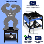 ARC Single Burner Propane Stove, 200,000BTU Cast Iron High Pressure Outdoor Propane Burner Cooker,16.5"Heavy Duty Square Stove, Great For Outdoor Cooking Turkey Fry,Seafood Boil,Homebrewing