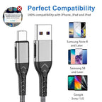 Durcord 16ft Fast Charging USB Type C Charging Cord Cable, Type C Charger Braided USB Cable Compatible with iPhone 15 Pro/Plus/Max/Android/Phone/Pad - Silver
