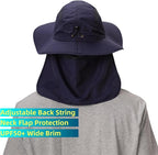 Home Prefer UPF 50+ Mens Wide Brim Fishing Hat with Neck Flap Sun Hat for Men Women Sun Protection Cap