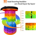 Jakuva Retractable Folding Camping Stool, Collapsible Telescoping Stool Portable Stool with Max Load 360lbs for Adults for Indoor Outdoor Fishing Hiking Gardening Travel, Orange