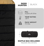 TETON Sports Deer Hunter -35F and 0F Degree Sleeping Bag. Warm and Comfortable Camping Sleeping Bags, Teton Tough Canvas Shell for Camping, Hunting, and Cold Weather