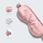 Silk Sleep Mask - 100% Pure 22 Momme Mulberry Silk Eye Sleeping Mask for Women and Men - Blackout Eye Mask for Sleeping (Pink)
