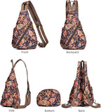 KL928 Canvas Sling Bag - Small Crossbody Backpack Shoulder Casual Daypack Rucksack for Men Women