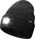 ATNKE LED Lighted Beanie Hat,USB Rechargeable 4 LED Running Headlamp Bright Cap with The Light Gifts for Men and Women