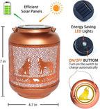 Wolf Solar Lanterns Outdoor Waterproof Hanging Solar Lights Wolf Gifts for Women Men Mom Metal Decorative LED Outdoor Lanterns for Patio, Lawn, Landscape, Garden Decor, Yard Decorations