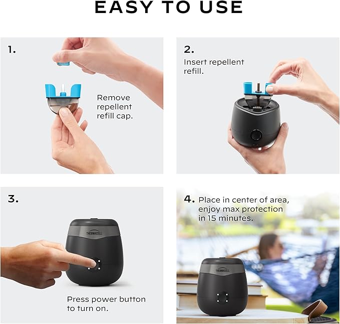 Thermacell E-Series Rechargeable Mosquito Repeller with 20’ Mosquito Protection Zone; Bug Spray Alternative; Scent Free