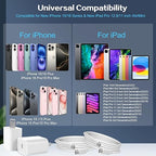 iPhone 17 16 Pro Charger Fast Charging,2Pack 20W Quick USB C Charger Block Type C Chargers Fast Charging,6FT USBC Charging Cable Cord for iPhone 17 Pro/17 ProMax/17 Air/16/16 ProMax/16e/15 Pro/15 Plus