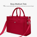 TOPDesign Heavy-Duty Canvas Tote Bag for Women, Adjustable Crossbody/Shoulder Handbag with 9 Pockets, Everything Tote