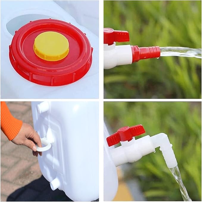 20 Gallon Portable Water Tank with Spigot&Hose, Water Storage Container for Camping, RV, Truck, Emergency Preparedness（Thickening）