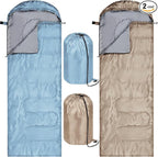 Tudomro 2 Pcs Camping Sleeping Bag for Adults, Lightweight Packable Waterproof Camping Gear Equipment to Keep Warm for Spring Summer Fall Indoor Outdoor Backpacking Hiking Travel