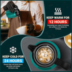 34Oz Thermal Coffee Carafe for Hot/Cold, Stainless Steel Thermos Carafes for Hot Liquids, Dustproof Insulated Hot Water Carafe for Party/Home,Agave Teal