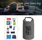 Dry Bag Waterproof Backpack 5L/10L/20L/30L Roll Top Waterproof Bag,Floating Dry bags for Kayaking,Swimming,Boating,Camping,Beach.