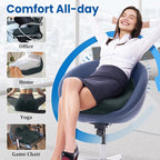 CushZone Seat Cushion, Memory Foam Office Chair Seat Cushion for Office Chairs/Car/Long Trip/Desk Chair/Gaming, Large Size for Sciatica & Hip & Tailbone Pain Relief, Sciatica Support (Deep Green)