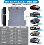 Truck Bed Mattress 5.5-5.8ft: Inflatable Full Size Truck Bed Air Mattress with Wireless Rechargeable Pump, Pickup Mattress with Carry Bag (Grey)
