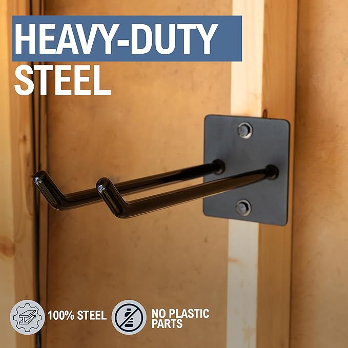 Paddle Storage Wall Rack, Kayak, SUP, Canoe Paddles, Indoor Organizer, Solid Steel Hanging Hooks (Compact)