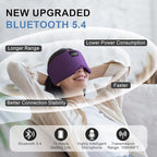 LC-dolida Sleep Mask with Bluetooth Headphones, Ice Silk Sleep Headphones with Bluetooth 5.4, Total Blackout Eye Mask for Sleeping, Soft Sleep Mask for Women Men, All Night Sleep, Travel(Purple)