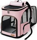 Lekereise Pet Carrier Backpack Expandable Cat Backpack Carrier for Small Dogs Large Cats Puppies, Dog Backpack Carrier for Hiking Travel Outdoor Hold Pets Up to 20 25 Lbs, Pink