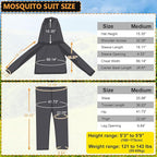 South to East Mosquito Suit - Net Bug Mesh Pants & Jacket with Hood for Outdoor Protection from Bugs, Flies, Gnats, No-See-Ums & Midges - Mosquito Clothing for Men & Women with Carrybag, M Size