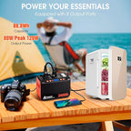 Takki 120W Peak Solar Generator Portable Power Station with 21W Panels, 88Wh Solar Charger Power Bank AC DC USB Ports for Camping Tent Laptop Outdoor Emergency Home Use