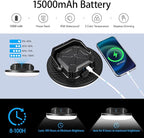 VAVOFO 4000LM 15,000mAh LED Camping Lantern Rechargeable, 3 Lighting Modes, 180LEDs ,Portable Tent Light with Magnet, IP65 Waterproof Hanging Light for Emergencies, Power Outages ,Hurricane(Blcak)