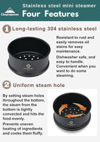 camping moon φ4.7-Inch Mini Steamer for Sierra Cup 304 Stainless Steel Black BKS362