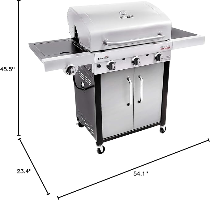 Char-Broil® Performance Series™ TRU-Infrared Cooking Technology 3-Burner with Side Burner Cabinet Style Propane Gas Stainless Steel Grill - 463371719