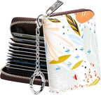 FurArt Zipper Wallet Women, RFID Blocking Credit Card Wallet, Business Card Holder, Compact Size KeyChain Wallet