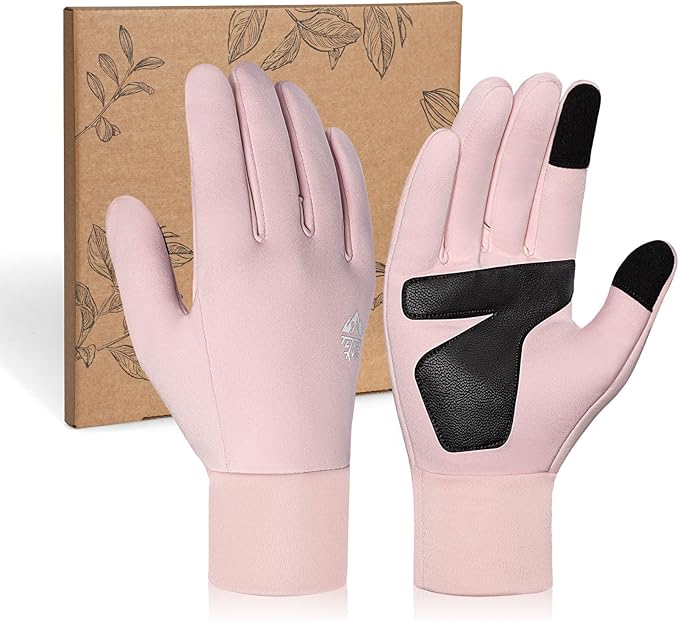 RIGWARL Winter Gloves Men and Women Medium-Thick, Gloves for Cold Weather with Thermal Plush, Touchscreen Running Glove Adjustable Zippered Wrist for Walking The Dog Hiking Camping Cycling Work