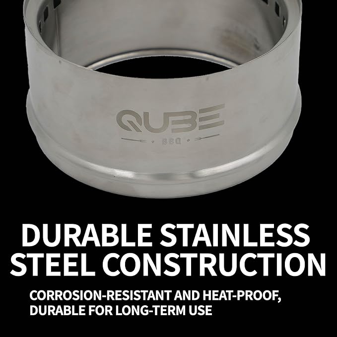 Portable Camping Stove with 3 Fire Starters – Stainless Steel Wood Burning Mini Camp Stove, Foldable with Carry Bag, for Backpacking, Hiking, Traveling, Emergency, Outdoor BBQ, and Picnic