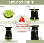 2025 Collapsible Stool Chair, Upgraded Folding Stool for Adults Lightweight, Sturdy, Adjustable, Portable, Foldable Seat Sturdy Stools for Outdoor Camping Fishing Hiking Gardening BBQ