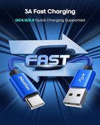 CLEEFUN USB C Cable 6ft, 5-Pack USB A to Type C Charger Cord Fast Charging for iPhone 17 16 15 Pro Max Plus Air 16e, for Samsung Galaxy S25 S24 S23 S22 S21 S20 S10 A17 A16 A15 A56 A55 A26 A35 A36