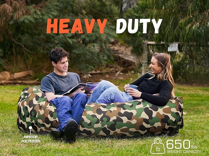 WEKAPO Inflatable Sun Lounger, Air Sofa, Hammock, Portable, Waterproof and Leak-Proof, Ideal for Backyard, Beach, Travel, Camping, Picnics and Music Festivals