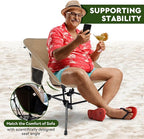 Lightweight Camping Chair, Portable Folding Chair for Camp, Backpacking, Beach, Hiking, Outdoors, Picnics, Khaki