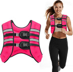 Weighted Vest, 8lb/12lb/16lb/20lb/25lb/30lb Weight Vest with Two Adjustment Straps for Men Women, Weight Vests with Reflective Stripe for Strength Training, Running, Jogging, Walking
