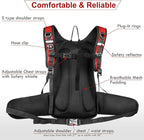 Insulated Hydration Backpack Pack with 3L BPA Free Leak Proof Water Bladder, Large Storage Lightweight Hiking Daypack with Waist Pouches & Cooler Layer, for Running, Biking, Camping, Festival