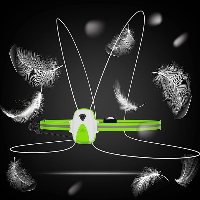 LED Reflective Running Vest Lights for Runners, Running Lights with Front Light, Safety USB Rechargeable Reflective Night Lights For Men/Women Running Walking Cycling, Three Light Modes with 7 Colors