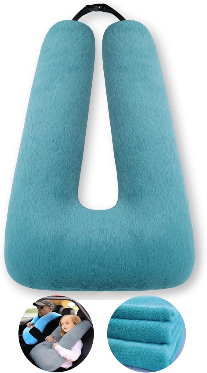 Travel Pillow Car Pillow Kid Car Sleeping The Sleeping Aid for Adults and Kids on Road Trips Kids Travel Pillow Emerald Green