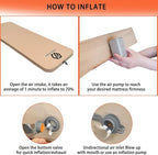 Double Self Inflating Sleeping Pad,2.7" Extra Thick Memory Foam Camping Pad, 60S Fast Air Self-Inflating Camping Mattress Pads, 4 Season Sleeping Mat for Camping Rooftop Tent Car Truck Van