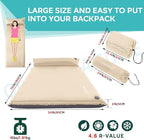 Clostnature Self Inflating Sleeping Pad for Camping - 1.5/2/3 inch Camping Pad, Lightweight Inflatable Camping Mattress Pad, Insulated Foam Sleeping Mat for Backpacking, Tent, Hammock