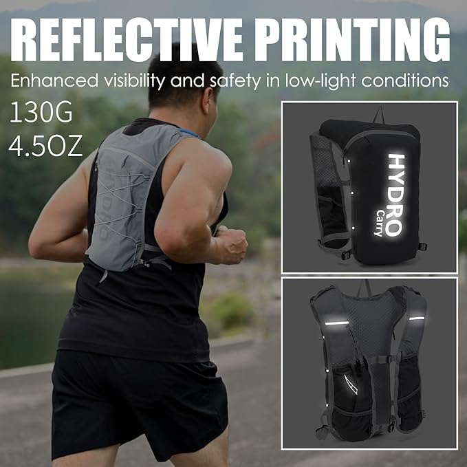 Lightweight Running Vest for Women and Men Hydration Backpack Pack with 1.5L Water Bladder Bag for Hiking Trail Running Gear Cycling Marathon